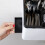 (Table Standing) Wall Mounted / Desktop Tabletop Packaging Rack Cutter Holder Hole-free Hanging Box for Kitchen Storage 6