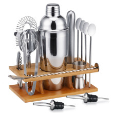(500ml) 14Pcs Cocktail Shaker Set Mixer Martini Spirits Bar Spoon Jigger Strainer Stand