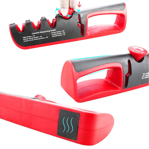 (Black) Adjustment Cutter Sharpener 4 Stages Scissors Sharpening Stone Professional Kitchen Grinder Cutter Whetstone Sharpen Stone 2