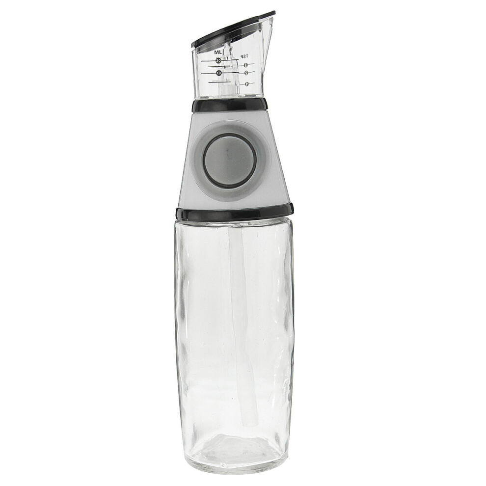 (Grey) 500ml Kitchen Glass Olive Oil Vinegar Dispenser Pourer Bottle With No-Drip Spout