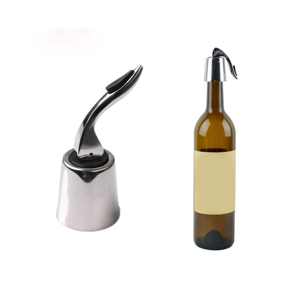 1pc Wine Vacuum Bottle Stopper Stainless Steel Home Bar Wine Collection Red Wine Cha