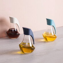 (Dark Blue) Glass Leakproof Oil Bottle Soy Sauce Vinegar Cans Oiler Condiment Container for Kitchen Tool