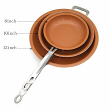 (12 Inch) 8/10/12 Inch Non Stick Copper Frying Pan Universal For Gas & Induction Cooker