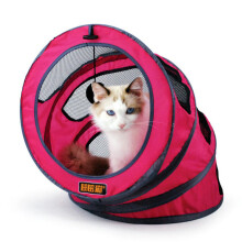 (Pink) Foldable storage spiral Pet Cat Tunnel Toys Breathable Pet Toys
