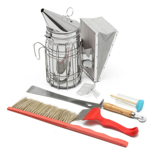 8PCS Equipment Smoker Brush Uncapping Fork Queen Catcher Comb Tool Beekeeping 1
