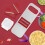 (Red) Multifunctional Stainless Steel Cutter Slicer Vegetable Cutter With Three Replaceable Blades 12