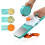 (Red) Multifunctional Stainless Steel Cutter Slicer Vegetable Cutter With Three Replaceable Blades 3