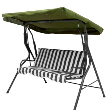 (Army Green, L) 2/3 Seaters Swing Chair Garden Hammock Anti-UV Replacement Canopy Spare Cover