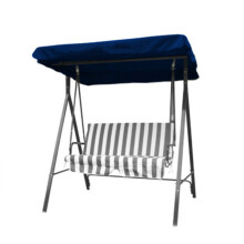 (Navy Blue, L) 2/3 Seaters Swing Chair Garden Hammock Anti-UV Replacement Canopy Spare Cover