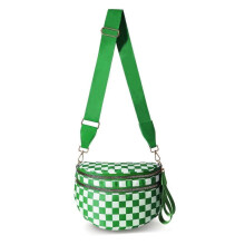 (Kelly Green Lattice) Nuvore Crossbody Bag, Checkered Crossbody Comfort Bag, Fanny Packs for Women