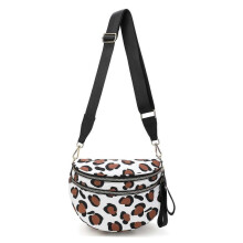 (Coffee White Stripe) Nuvore Crossbody Bag, Checkered Crossbody Comfort Bag, Fanny Packs for Women