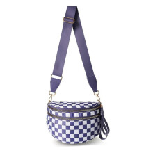 (Cloud Purple Lattice) Nuvore Crossbody Bag, Checkered Crossbody Comfort Bag, Fanny Packs for Women