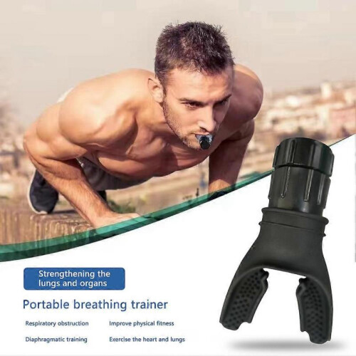 (Black) Spirometry Breathing Exercise Device Lung Exerciser Device with Adjustable Resistance Lung Capacity Abdominal Strength 1