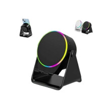 (Black) 4-in-1 360 Rotating Bluetooth Speaker Stand