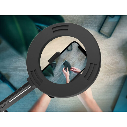 Overhead Tripod Mobile Phone with Ring Light - Flexible Table Camera Arm Holder, Ring Light for iPhone YouTube Live 2