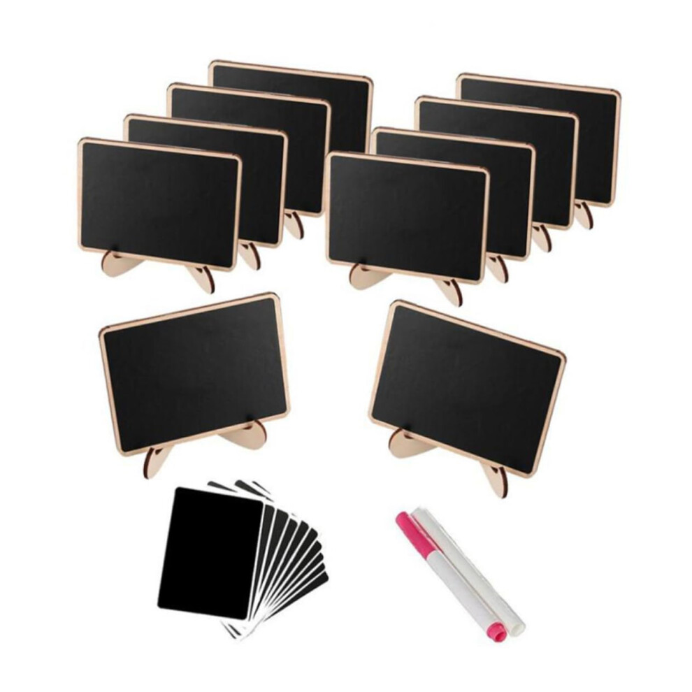 Mini Chalkboards On Wood Stand, 10 Pcs, Small Wooden Chalkboard Signs For Weddings, Reusable Place Cards 6493810554285