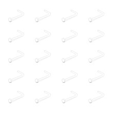 Clear Piercing Retainer 18G Surgical-Grade Plastic Nose Septum Lip Tongue Nipple Belly Button Ear Cartilage Plug Pack 20