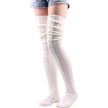 (105cm, White) Fashion Warm Winter Knitted Socks Women Over Knee Long Thigh High Boot Soft Stockings,new