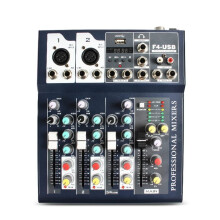 4 Channel Digital USB Cable DJ Audio Mixer Sound Board Console Microphone Inputs Mixing Station Controller Windows Mac