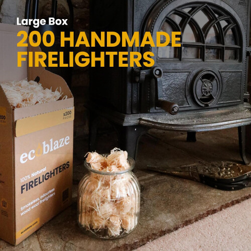 Ecoblaze Natural Firelighters 200 Pack Fast Lighting Odourless 1