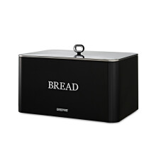 (Black) GEEPAS Bread Bin 13L | Carbon Steel Container with Removable Lid & Easy-to-Lift Lid Handle | Easy Clean Design Preserves Loaves Fresh Longer