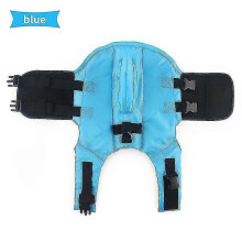 (M, Blue) Shark Shape Dog Swimming Life Vest Jacket Suit