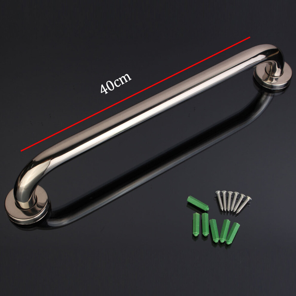 Greenzech (40Cm) Stainless Steel Bathroom Wall Grab Bar Safety Grip Handle Towel Rail Shelf
