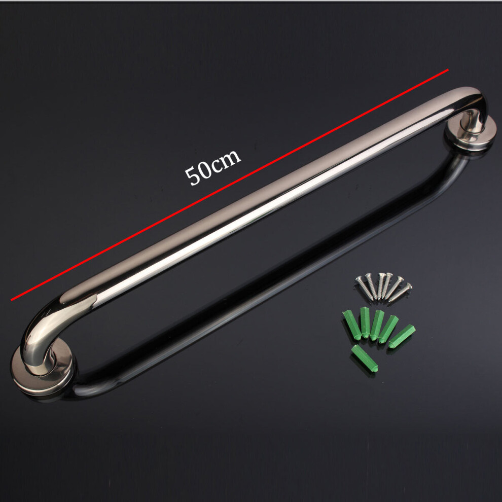Greenzech (50Cm) Stainless Steel Bathroom Wall Grab Bar Safety Grip Handle Towel Rail Shelf