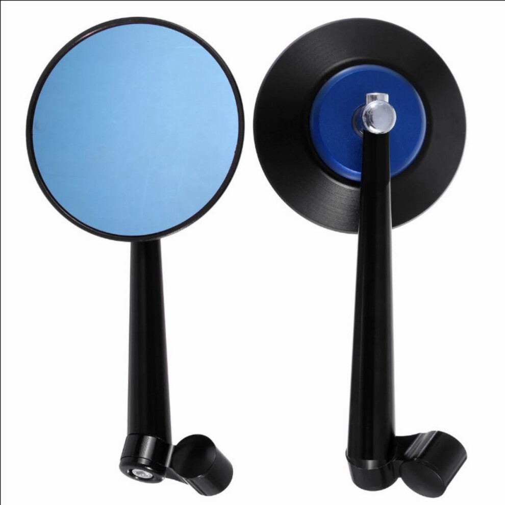(+Silver) Pair Motorcycle Motorbike Handlebar Side Mirrors Mirror Rearview Black/Silver 8727971661277