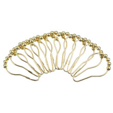 (Gold) 12Pcs Stainless Steel Shower Curtain Hooks Rings Rods For Bathroom