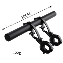 (Black) Bicycle Flashlight Holder Handlebar Extender Bike Frame Extension Mount Holder Multi-function Extension Bracket Bike Accessories