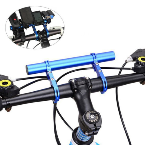 (Blue 20cm) Bicycle Flashlight Holder Handlebar Extender Bike Frame Extension Mount Holder Multi-function Extension Bracket Bike Accessories 1