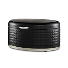(Black) GEEPAS Bread Bin 9L | Carbon Steel Container with Flip-Open Lid & Easy-to-Lift Lid Handle | Easy Clean Design Preserves Loaves Fresh Longer