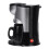 (Black) Mini Coffee Maker Ceramic Double Cup Automatic Home Small American Coffee Machine 8