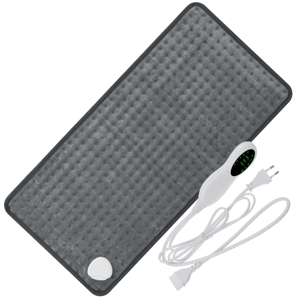 Greenzech (Gray, Us Plug) 70*40Cm Electric Therapy Heating Pad 10 Gears Temperature Adjstment Electric Blanket Abdomen Body Washable Fast-Heating Electric Pad