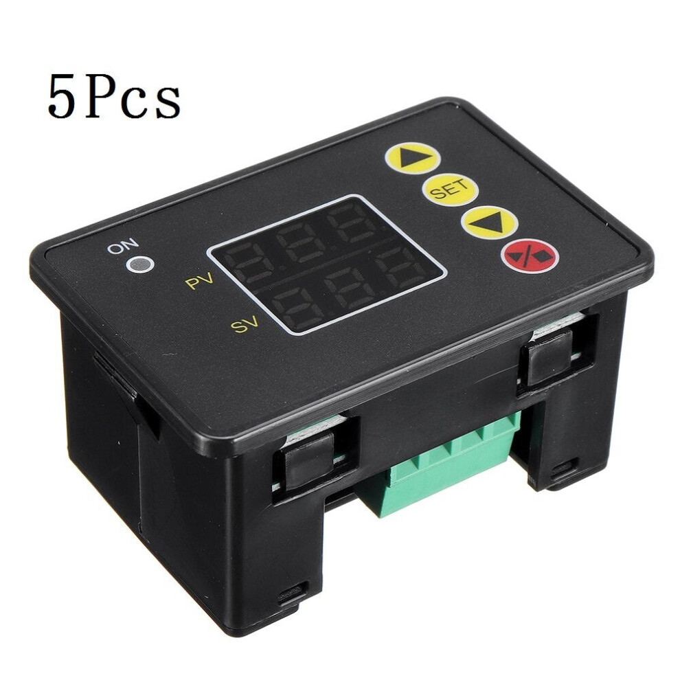 5Pcs T2310 Dc12v Programmable Digital Time Delay Switch Relay T2310 Normally Open Timer Control Module 0-999S/Min/Hour 8727971206911
