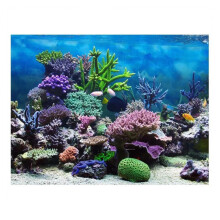Aquarium Background Self-Adhesive PVC Coral Poster 122x50 cm Blue Underwater Plants Wall Decor