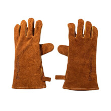 (35 x14cm) Flame Retardant Heat Insulation Gloves Leather High Temperature Outdoor Camping Picnic BBQ Gloves