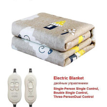 (3 Body 150x180cm) Warm Heated Blanket 220v Plush Electric Blanket Heater Double Body Dual Control Winter Product Eu Plug