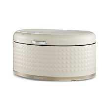 (Cream) GEEPAS Bread Bin 9L | Carbon Steel Container with Flip-Open Lid & Easy-to-Lift Lid Handle | Easy Clean Design Preserves Loaves Fresh Longer