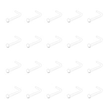 20G Clear Nose Studs Acrylic L-Shape Retainer Bioflex Bone Pin Straight Piercing Jewelry