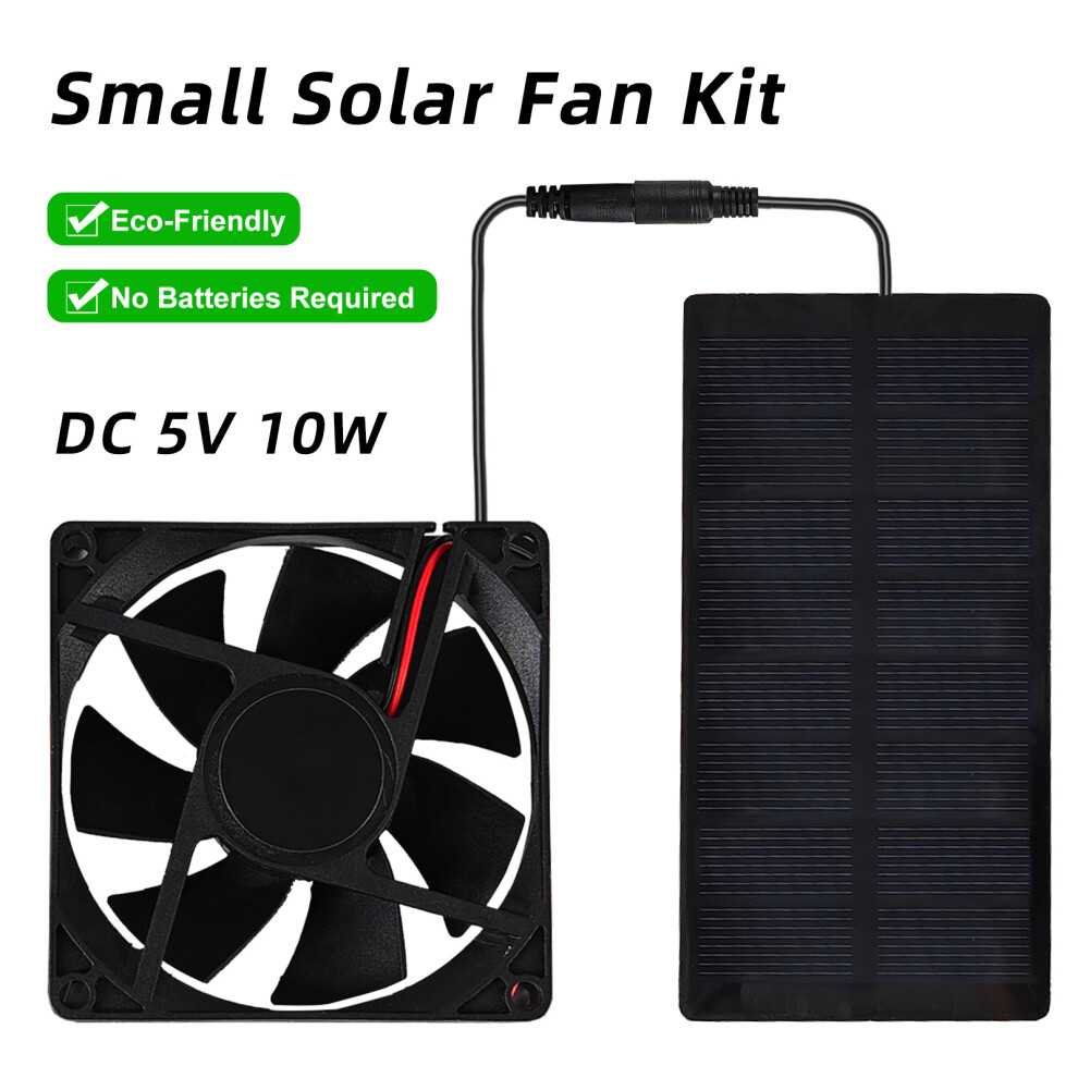 Solar Powered Fan Kit With 3000 Rpm & Ip65 Waterproof For Outdoor Use 9371337533730