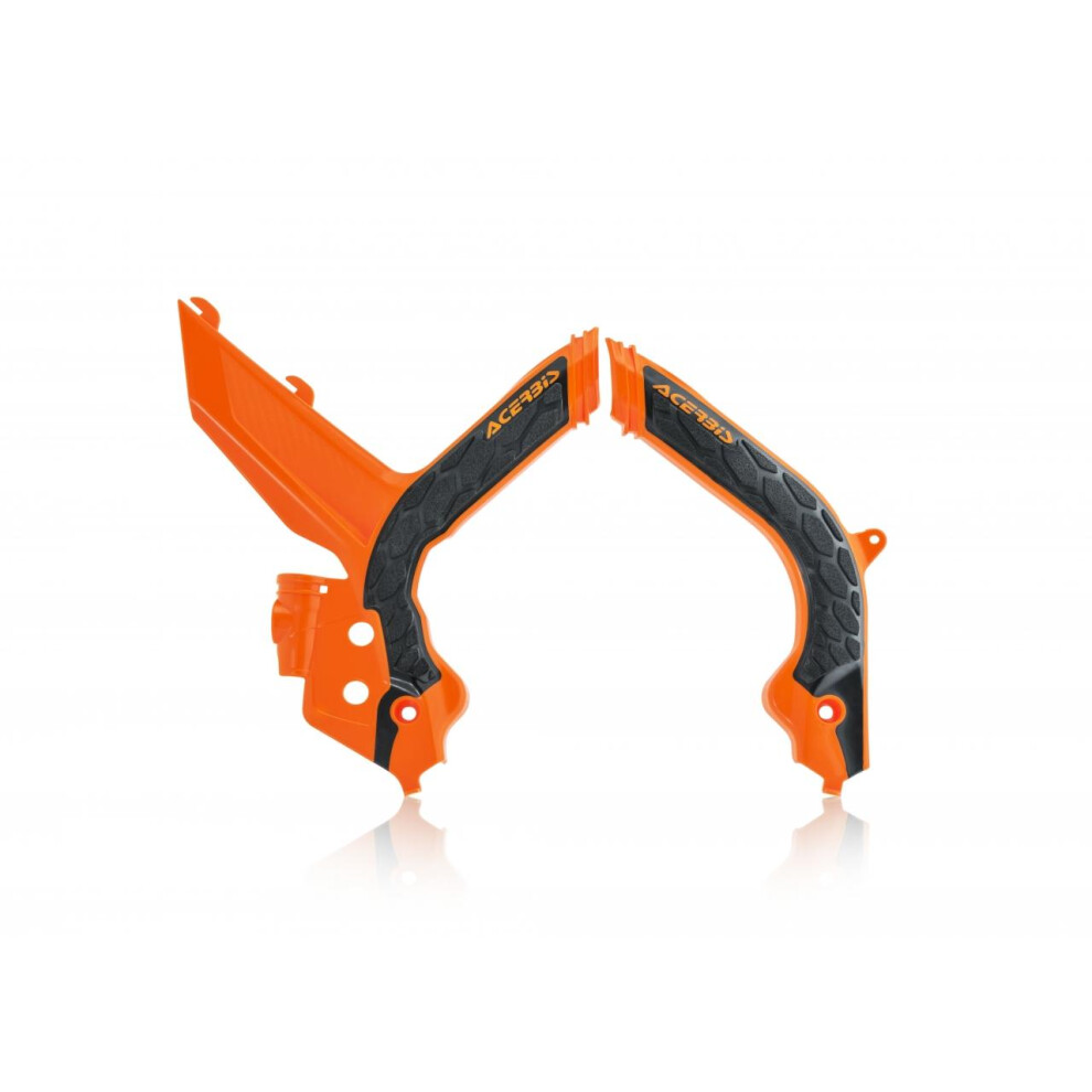Acerbis Orange/Black X-Grip Frame Guards - Ktm Sx 125/250 2019-22, Sx150 2019-20, Sxf 250/350/450 & Xc-F/ Xc 2019-22