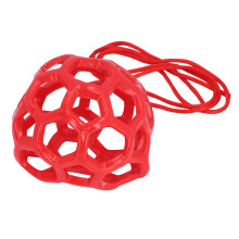 Hanging Rubber Feeding Toy 15cm Soft Lattice Horse Treat Ball Red