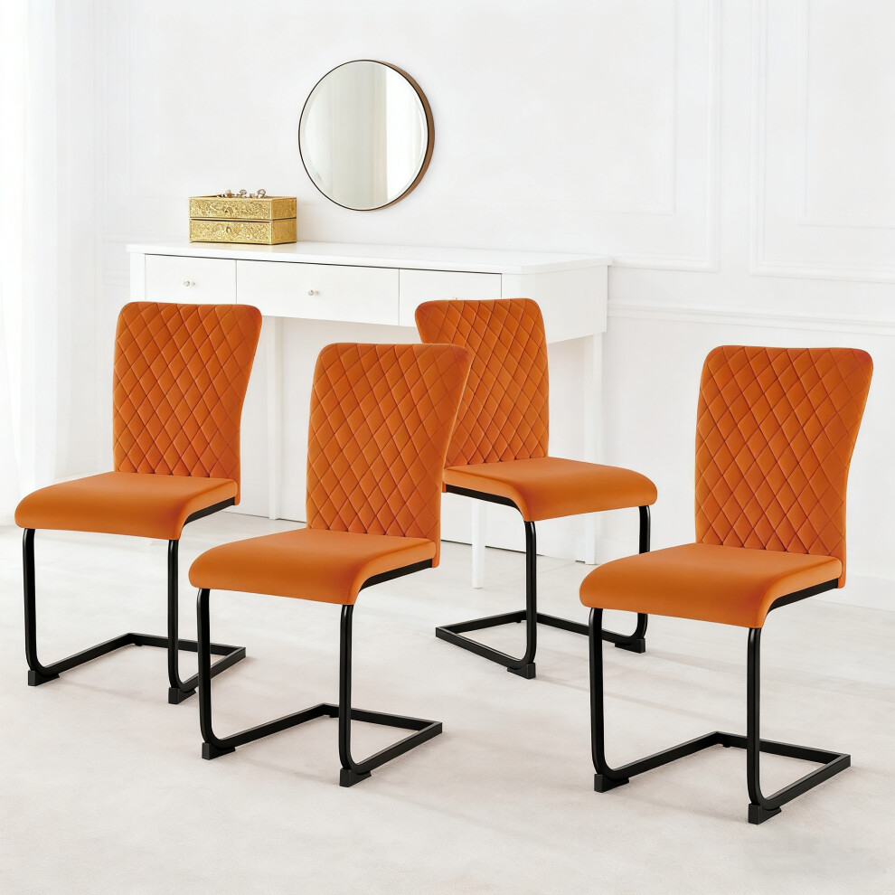 (orange(velvet), 4PCS) Dining Chairs Home Office-image-OPC-PGD22WR-NEW