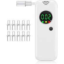 Breathalyzer,High-Accuracy Professional Alcohol Tester with 10 Mouthpieces,LCD Digital Display Alcohol Tester for Personal & Pro