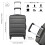 (Grey, 19inch) 19/24/28 inch Horizontal Design ABS Hard Shell Suitcase Set 8