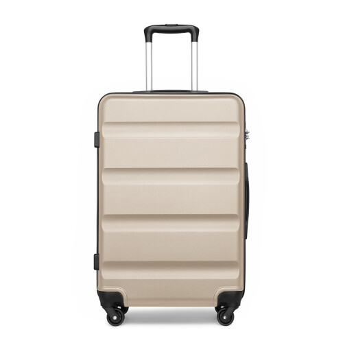 (Gold, 19inch) 19/24/28 inch Horizontal Design ABS Hard Shell Suitcase Set