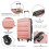 (Nude, 24inch) 19/24/28 inch Horizontal Design ABS Hard Shell Suitcase Set 4