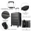 (Grey, 19inch) 19/24/28 inch Horizontal Design ABS Hard Shell Suitcase Set 2